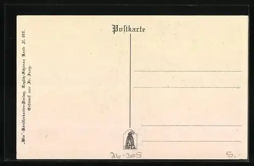 Künstler-AK Franz Jung-Ilsenheim: Hinterm Berg brennt es in der Mühle, Aus: Der Feuerreiter