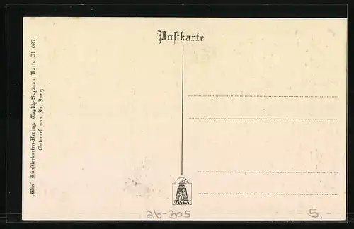 Künstler-AK Franz Jung-Ilsenheim: Waldlandschaft von der Sonne beschienen