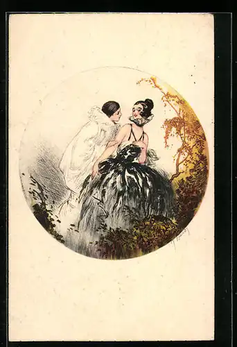 Künstler-AK J. Hardy: Pierrot mit einer Dame