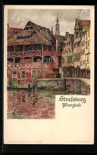 Künstler-AK Franz Xaver Hoch: Strassburg, Pflanzbad