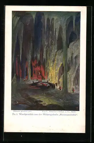Künstler-AK Hermann Hendrich: Mammonshöhle, Wandgemälde aus der Walpurgishalle