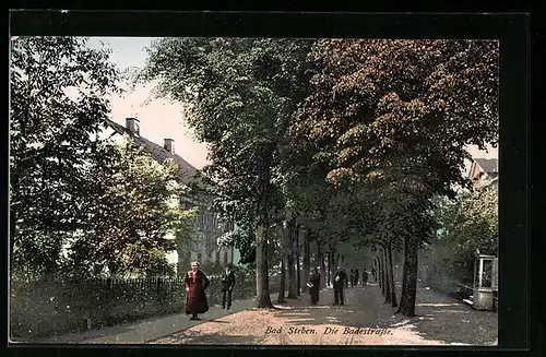 AK Bad Steben, Blick in die Badestrasse