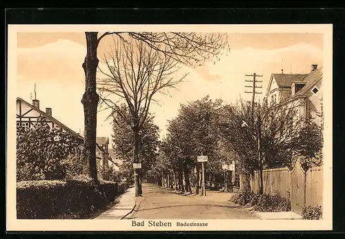 AK Bad Steben, Blick in die Badestrasse