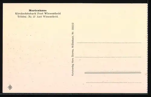 AK Kirchschönbach, Marienhaus, Blick aus dem Park