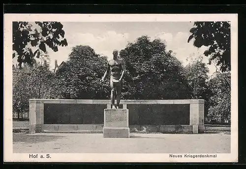 AK Hof a. S., Neues Kriegerdenkmal