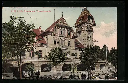 AK Hof i. B., Restaurant Theresienstein