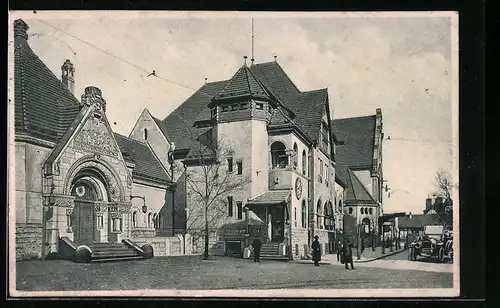 AK Worms a. Rh., Bahnhof mit Fürstenpavillon