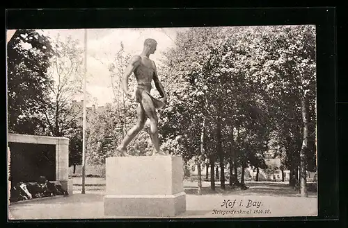 AK Hof i. Bay., Kriegerdenkmal 1914-18