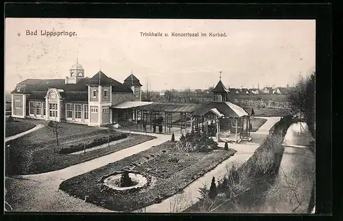 AK Bad Lippspringe, Gasthaus Trinkalle und Konzertsaal im Kurbad