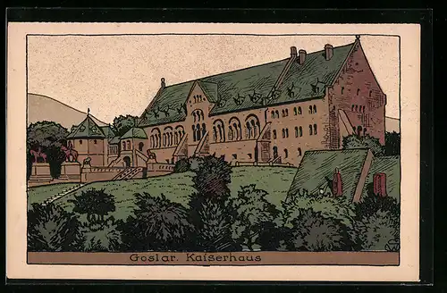 Steindruck-AK Goslar, Kaiserhaus