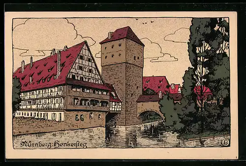 Steindruck-AK Nürnberg, Henkersteg