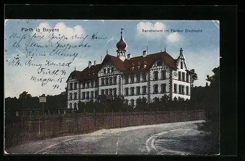 AK Fürth in Bayern, Sanatorium im Fürther Stadtwald