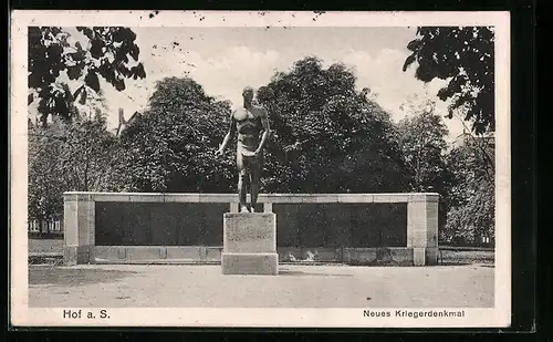 AK Hof a. S., Neues Kriegerdenkmal