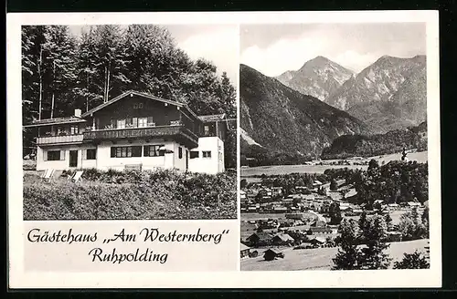 AK Ruhpolding, Gästehaus Am Westernberg, Teilansicht