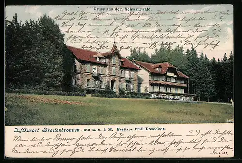 AK Sasbachwalden, Hotel Luftkurort Breitenbrunnen, Besitzer Emil Ronecker