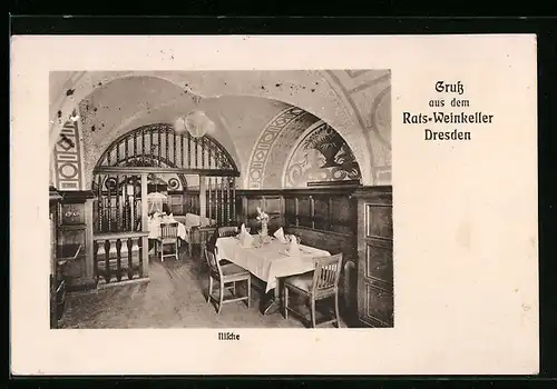 AK Dresden, Gaststätte Rats-Weinkeller, Nische
