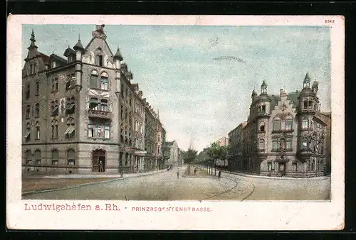 AK Ludwigshafen /Rh., Partie in der Prinzregentenstrasse