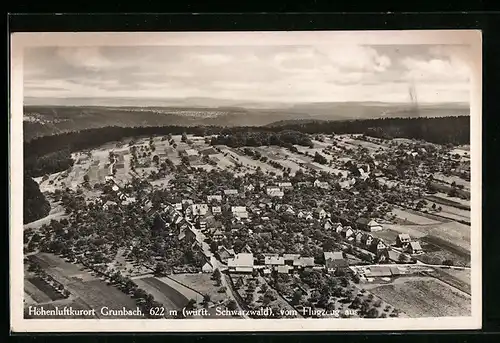AK Grunbach /Württ., Ortsansicht vom Flugzeug aus