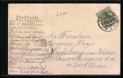 AK Kiel, Logirhaus-Seebadeanstalt, Strassenansicht