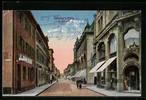 AK Landau /Pf., Partie in der Marktstrasse