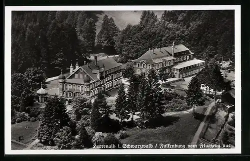 AK Herrenalb /Schwarzw., Falkenburg vom Flugzeug aus