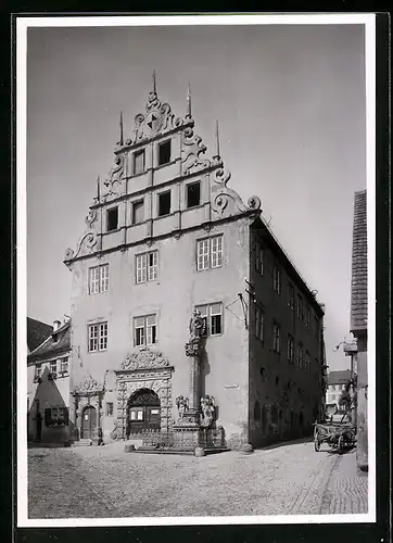 Foto-AK Deutscher Kunstverlag, Nr. 1: Sulzfeld / Main, Rathaus, Mariensäule