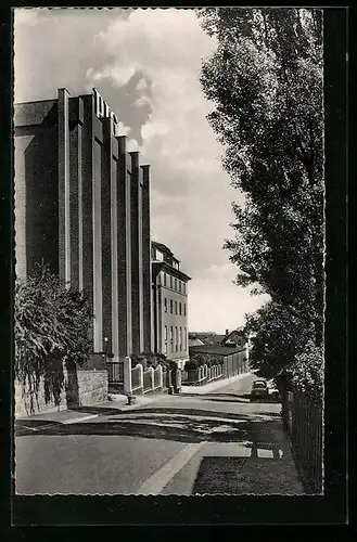 AK Selb i. Bayern, Strassenpartie mit Hochvolt-Haus