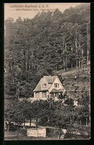 AK Auerbach a. d. B., Villa Friedrichs Ruhe im Hochstädtertal