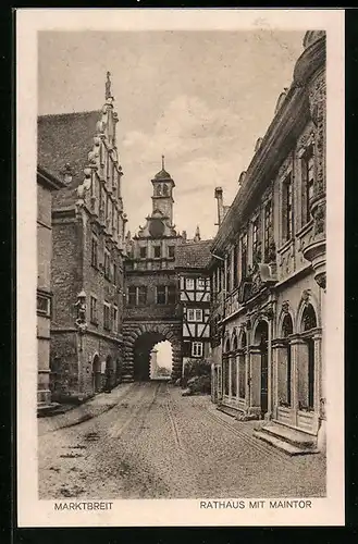 AK Marktbreit a. M., Rathaus mit Maintor
