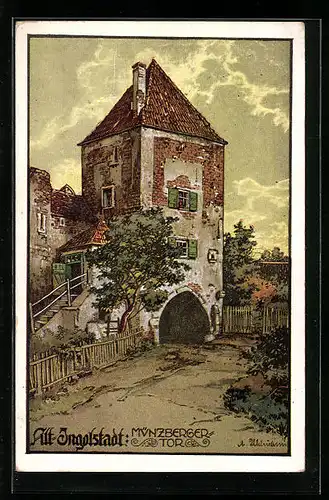 Künstler-AK Alt-Ingolstadt, Am Münzberger Tor