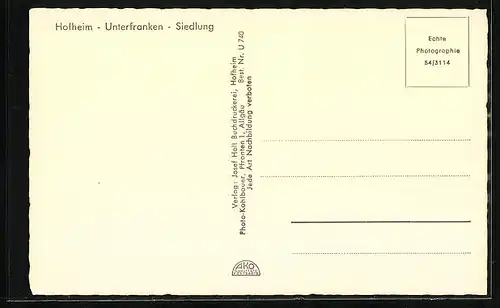 AK Hofheim / Unterfranken, Siedlung