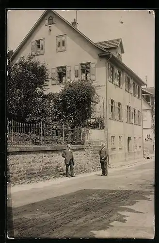 Foto-AK Calw, Strasse an einem Bürgerhaus