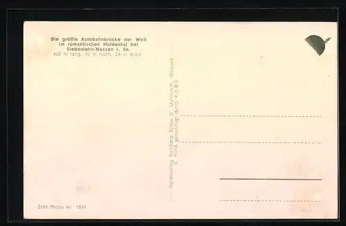 AK Siebenlehn, grösste Reichsautobahnbrücke im Muldental