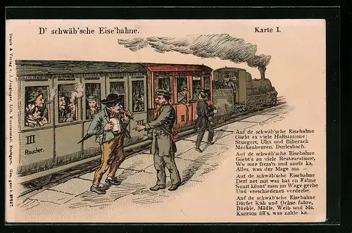 Lithographie D`schwäbische Eise`bahne