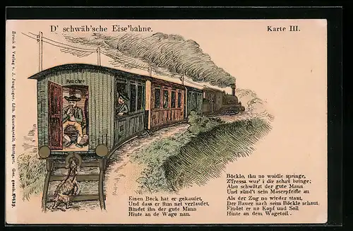 Lithographie D`schwäb`sche Eise`bahne