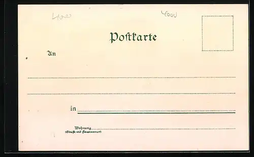 Lithographie Düsseldorf, Tonhalle mit Garten, Theater