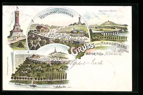 Lithographie Wetter a. d. Ruhr, Restaurant Schemann, Harkortberg