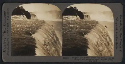Stereo-Fotografie Keystone View Co., London, Ansicht Niagara Falls / NY, Blick auf die Hufeisenfälle