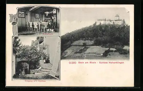 AK Stein am Rhein, Blick zum Schloss Hohenklingen, Wirtsstube