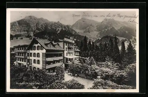 AK Melchthal, Hotel-Kurhaus Melchtal gegen die Berge