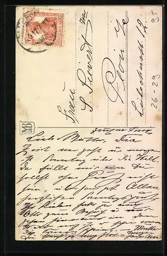 Künstler-AK Lia Döring: Zwei Mädchen helfen einem Kleinkind beim marschieren