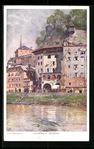 Künstler-AK Edward Theodore Compton: Salzburg, Im Stein