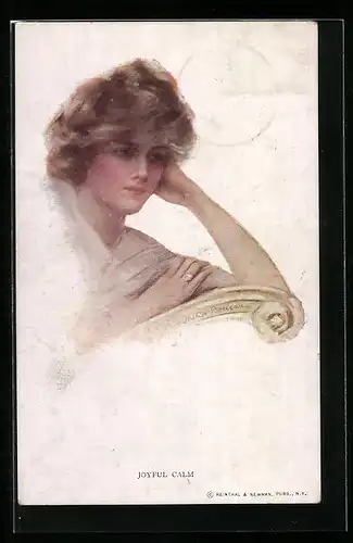 Künstler-AK Philip Boileau: Junge Dame mit nachdenklichem Blick Joyful calm