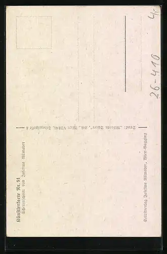 Künstler-AK Josefine Allmayer: Scherenschnitt, Muttertag