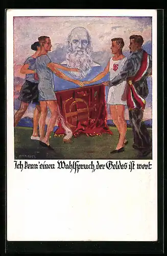 Künstler-AK Otto Amtsberg: Ich kenn` einen Wohlspruch, der Goldes ist wert