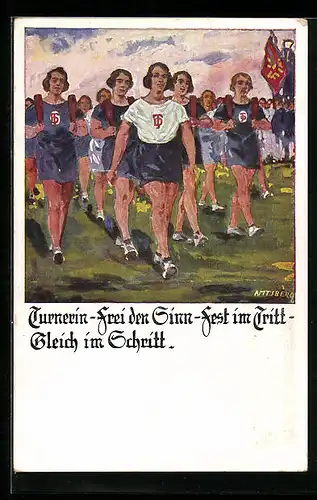 Künstler-AK Otto Amtsberg: Turnerin - frei den Sinn...