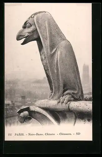 AK Paris, Cathédrale Notre-Dame, Chimère