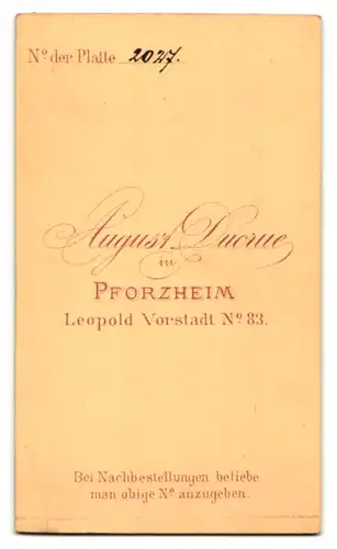Fotografie August Ducrue, Pforzheim, Leopold Vorstadt 83, Elegant gekleideter Herr mit Vollbart