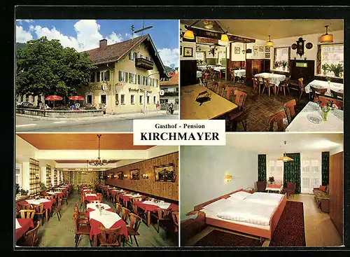 AK Farchant b. Garmisch, Gasthof-Pension Kirchmayer, Inh.: Josef Lautenbacher, Hauptstrasse 14