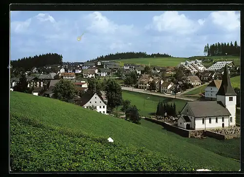 AK Furtwangen, Ortsansicht mit Kirche